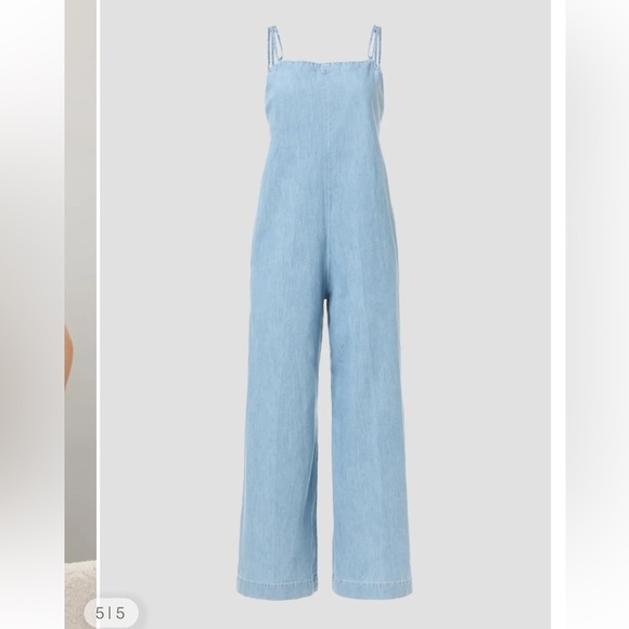 APC light Blue Denim Wide Leg Square Neck Tie Back Jumpsuit sz 42. XL - Picture 4 of 16